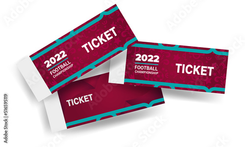 Realistic ticket template, realistic ticket for a soccer competition, vector