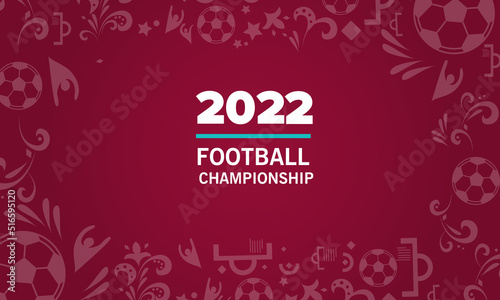 Sports event 2022. Qatar illustration Football