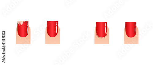 Guide to professional manicure, Vector, infographics. Training of masters of manicure. Manual for gel nail polish