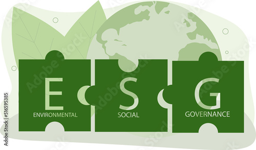 words ESG and Future environmental conservation and sustainable ESG modernization development by using the technology of renewable resources to reduce pollution and carbon emission