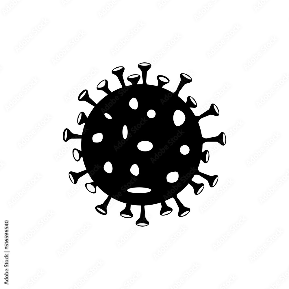 Coronavirus 2019-nCoV. Corona virus icon. Black on white background isolated. illness respiratory infection illness outbreak . influenza pandemic. virion of Corona-virus. COVID-19 Coronavirus 2019-nCoV. Corona virus icon. Black on white background isolated. illness respiratory infection illness outbreak . influenza pandemic. virion of Corona-virus. COVID-19