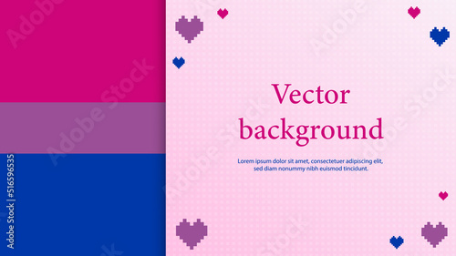 Banner with Bisexual flag. LGBTQIA community theme vector background