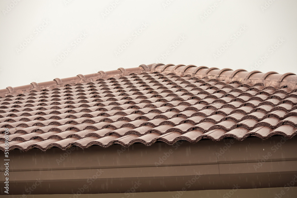 Ceramic roof tiles on the house Ceramic roof tiles on the house
