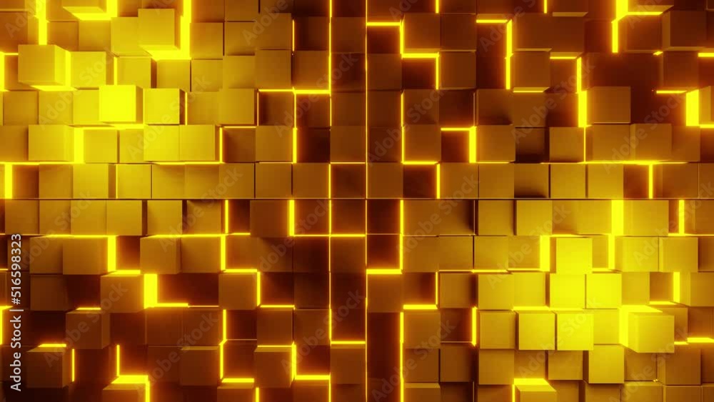 Gold yellow metal VJ loop bricks background