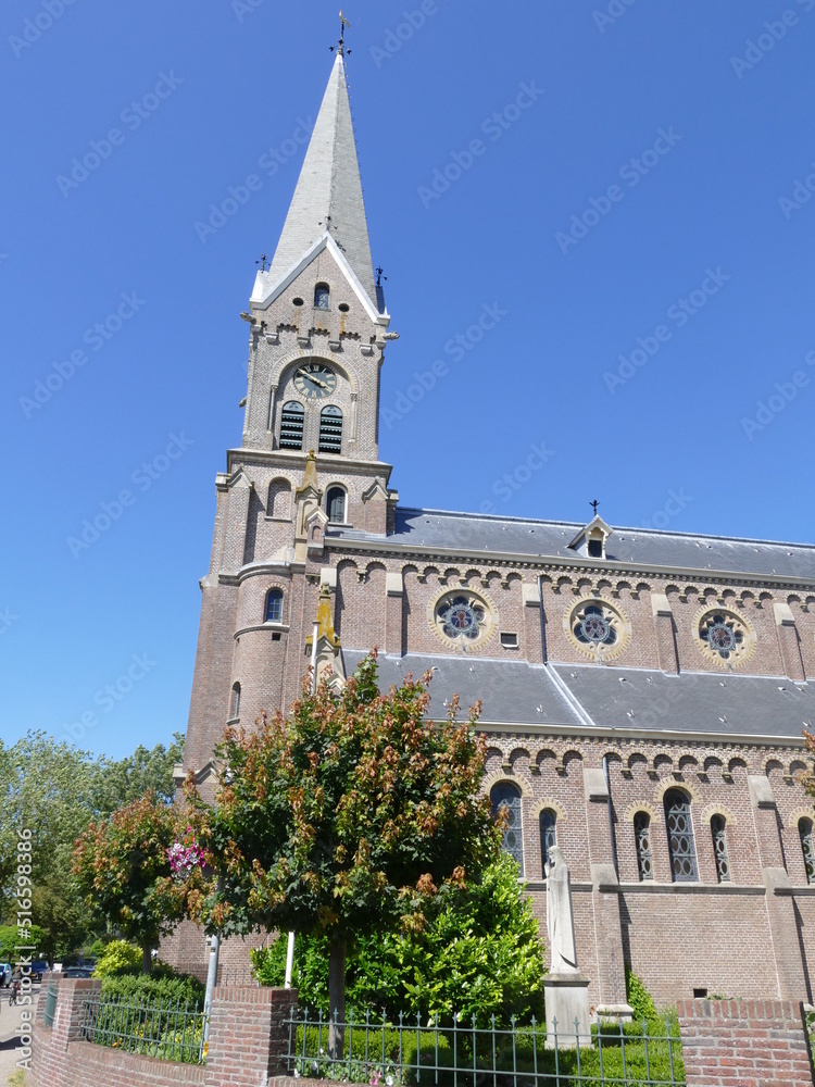 The Neo-Romanesque Catholic Ursula Church in Warmenhuizen, North Holland, The Netherlands