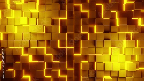 Gold yellow metal VJ loop bricks background