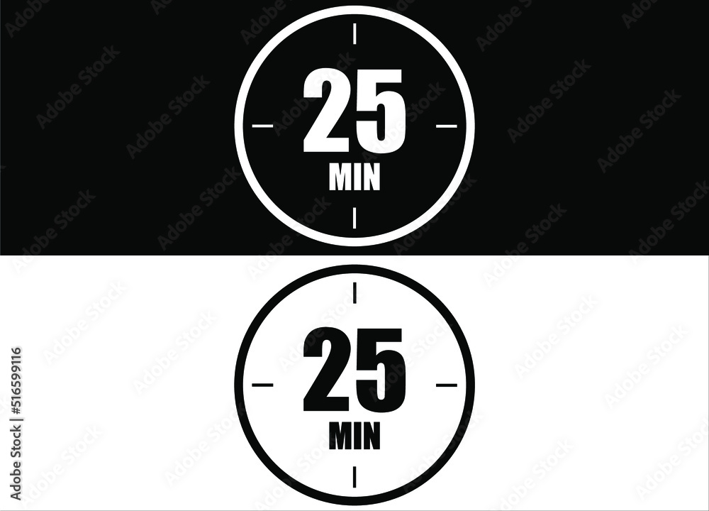 25 minutes. Set of white and black clock with appointment. 25 minutes. Set of white and black clock with appointment.