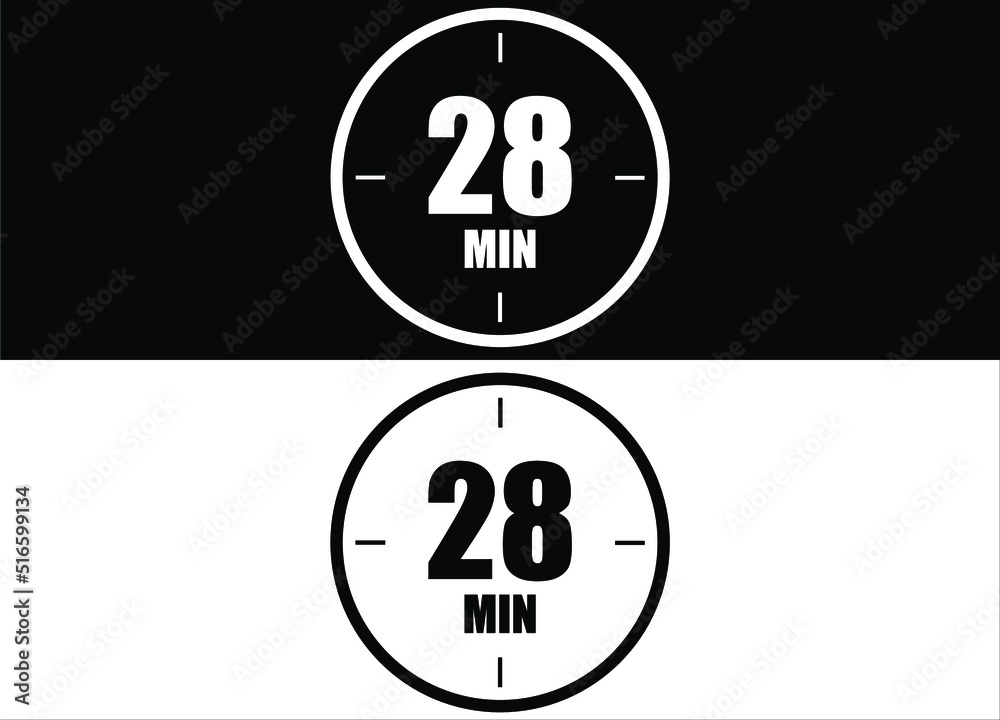 28 minutes. Set of white and black clock with appointment. 28 minutes. Set of white and black clock with appointment.