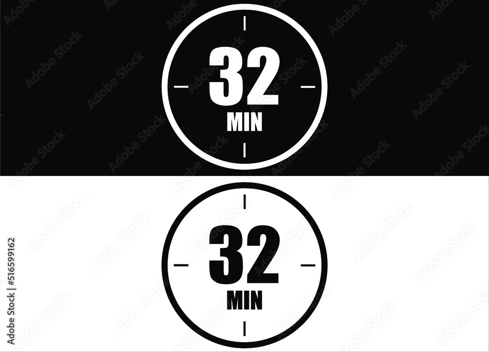 32 minutes. Set of white and black clock with appointment. 32 minutes. Set of white and black clock with appointment.