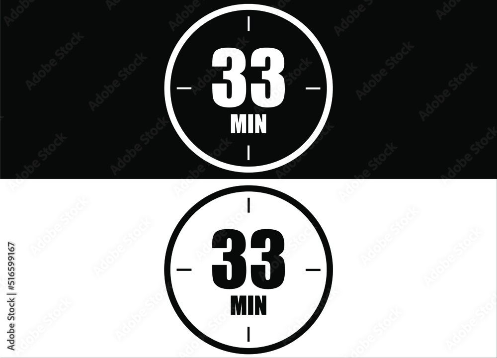 33 minutes. Set of white and black clock with appointment. 33 minutes. Set of white and black clock with appointment.