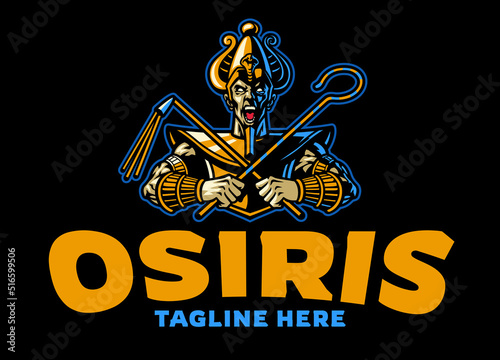 Osiris of Egyptian God Mascot Sport Logo