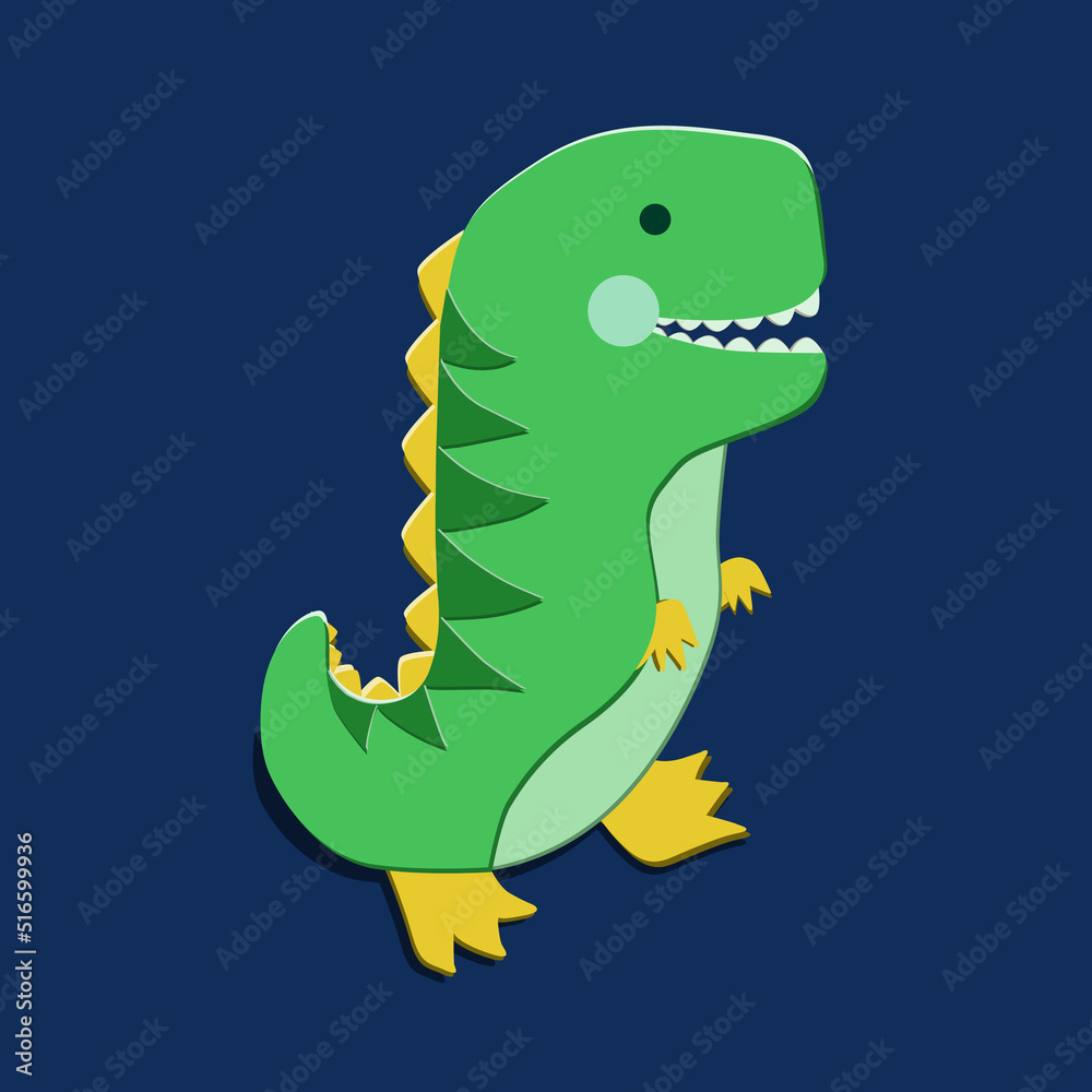 Obraz premium Funny dinosaur. Illustration for children.