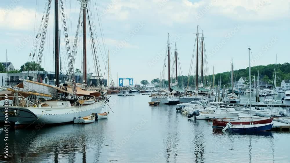 Camden Maine harbor filled with boats. Camden Maine harbor filled with boats.