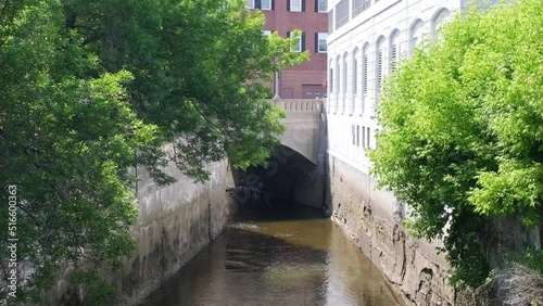 Canal through downtown Bangor Maine. photo