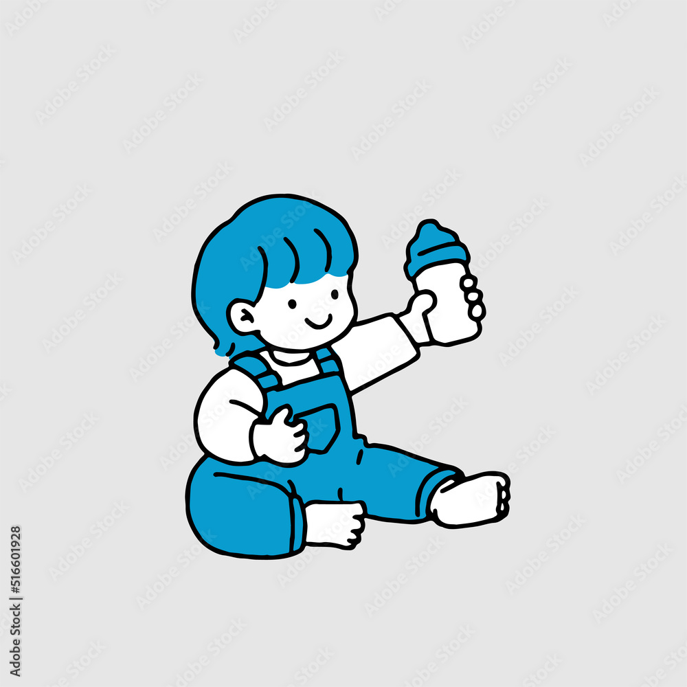 Cute Cartoon Happy Toddler boy. Vector illustration isolated on background. Cute Cartoon Happy Toddler boy. Vector illustration isolated on background.