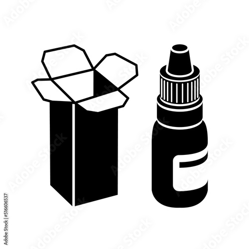Nasal spray bottle lsimple style icon. lPackaging sign for mobile concept and web design. Eye drops bottle pack vector icon. Symbol, logo illustration. Vector graphics