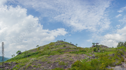 Green Mountains with Blue sky at Khaolon Nakhon Nayok in Thailand photo
