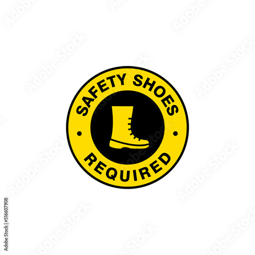 safety shoes required warning sign template vector