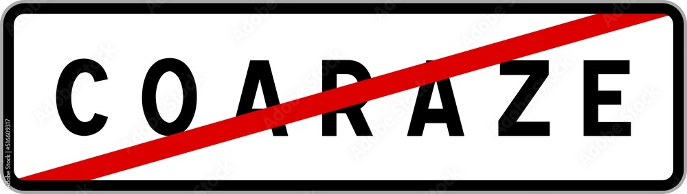 Panneau sortie ville agglomération Coaraze / Town exit sign Coaraze Panneau sortie ville agglomération Coaraze / Town exit sign Coaraze