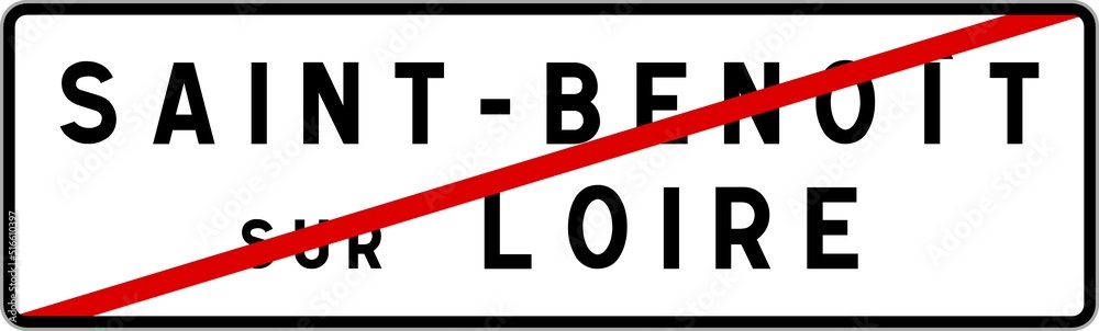 Panneau sortie ville agglomération Saint-Benoît-sur-Loire / Town exit sign Saint-Benoît-sur-Loire Panneau sortie ville agglomération Saint-Benoît-sur-Loire / Town exit sign Saint-Benoît-sur-Loire