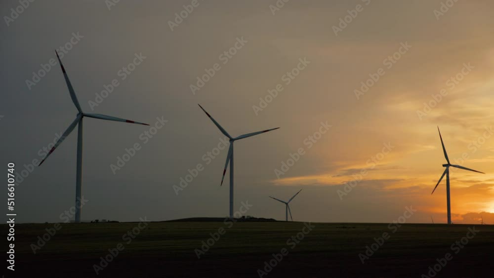 Power plant regenerative energy at sunset