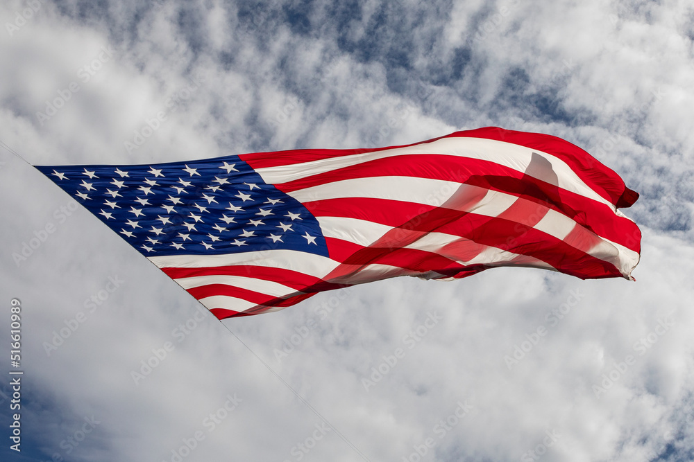Obraz premium american flag on sky