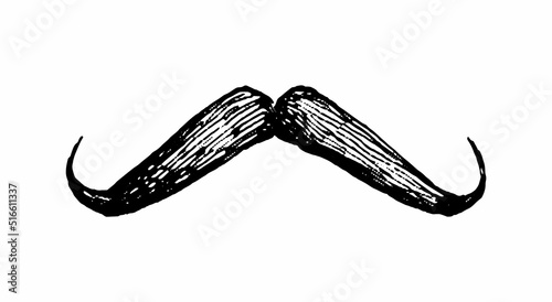 Mustache ink illustration.
