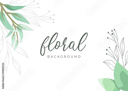 greenery leaves frame border on white background. Beautiful floral background for wedding or engagement invitation, greeting card, poster, banner design