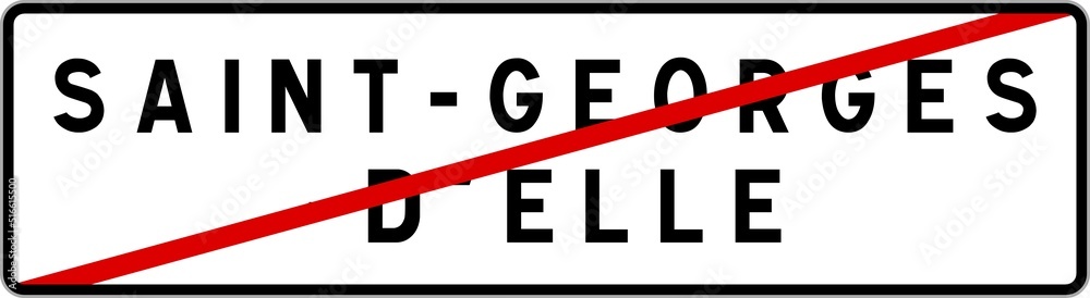 Panneau sortie ville agglomération Saint-Georges-d'Elle / Town exit sign Saint-Georges-d'Elle Panneau sortie ville agglomération Saint-Georges-d'Elle / Town exit sign Saint-Georges-d'Elle
