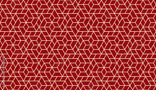 The geometric pattern with lines. Seamless vector background. Gold and red texture. Graphic modern pattern. Simple lattice graphic design