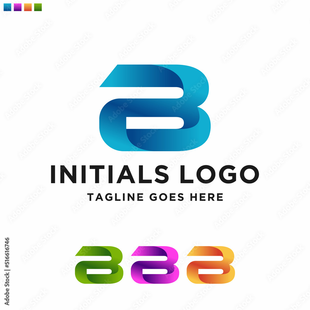 Minimal Letter Initial B Logo Design Template. Vector Logo Illustration Minimal Letter Initial B Logo Design Template. Vector Logo Illustration