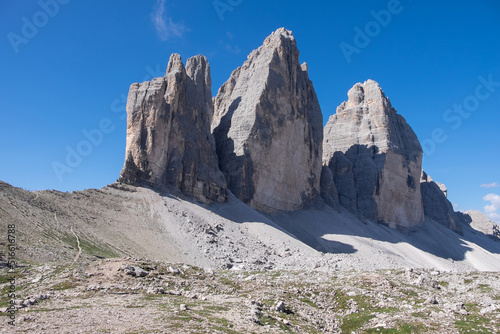 Paisajes con las Tres Cimas de Lavaredo en las Dolomitas de Auronzo en Italia