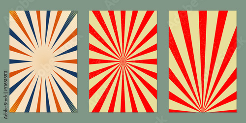 set of Retro rays vintage sunburst abstract background