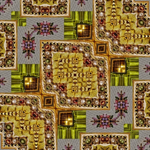 Traditional mystic background design. Pakistani ethnic texture. Geometric stripe ornament cover photo. Turkish fashion for floor tiles and carpet. Repeated pattern design for Indian textile prints photo