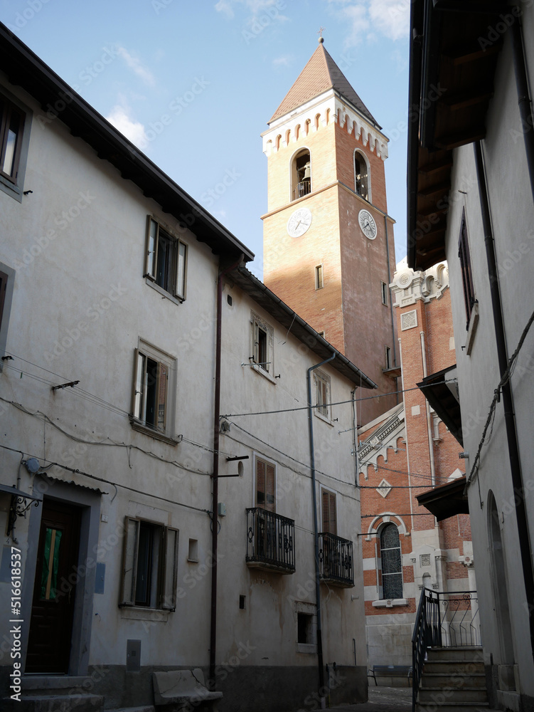 Rivisondoli - Abruzzo - The bell tower of the church of San Nicola rises above the roofs of the houses as if it wanted to protect the small tourist village