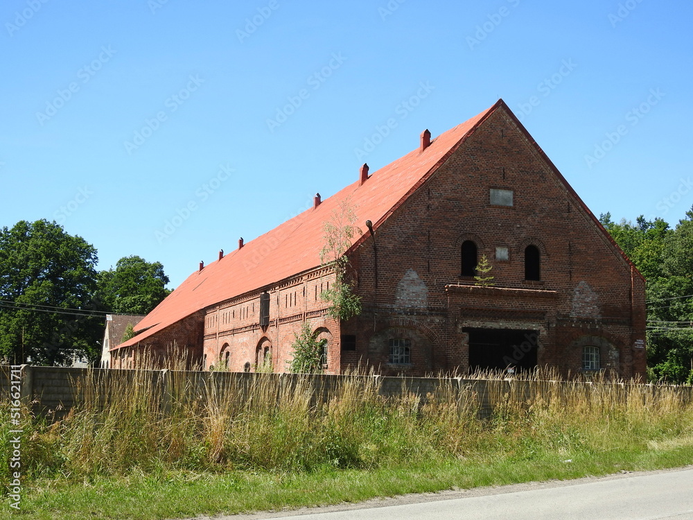 old red barn in Pomerania, Poland old red barn in Pomerania, Poland