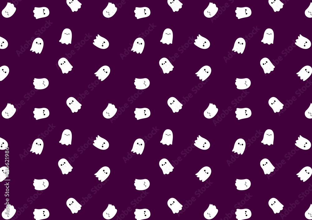 Cute spooky ghosts pattern background. Happy halloween party greeting card with cute ghost. Cute spooky ghosts pattern background. Happy halloween party greeting card with cute ghost.