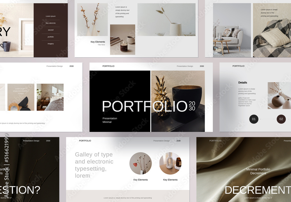 Interior Portfolio Presentation Layout Stock Template | Adobe Stock