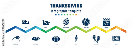 Fotografiet thanksgiving concept infographic design template