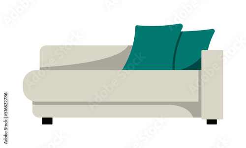 Sofa couch with pillows. A piece of furniture.