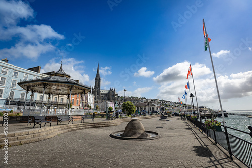 Small square on the city’s harbour of the town of Cobh in Ireland's island of Cork. photo