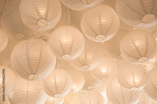 Decorative paper lampions chinese lantern decoration hanging from ceiling