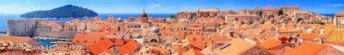 Coastal summer landscape, panorama - view of the Old Town of Dubrovnik on the Adriatic coast of Croatia © rustamank