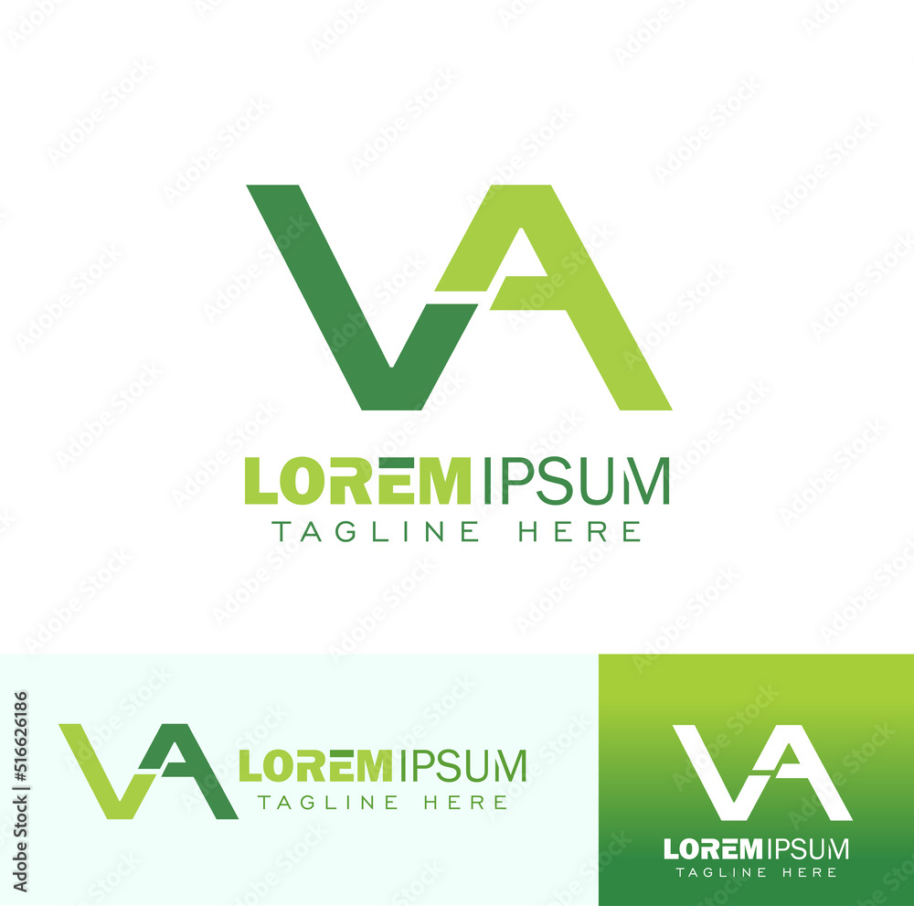 VA Monogram Initial Logo Sign Stock Vector | Adobe Stock