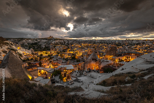 city ​​of goreme in turkey at sunset
