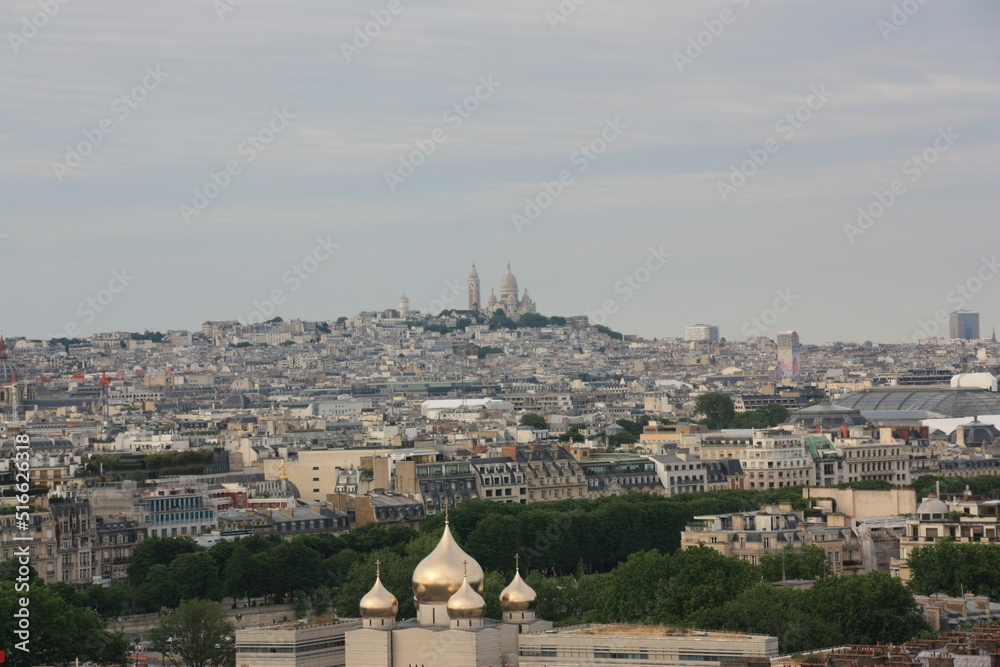 Blick über Paris auf Sacre Coeur