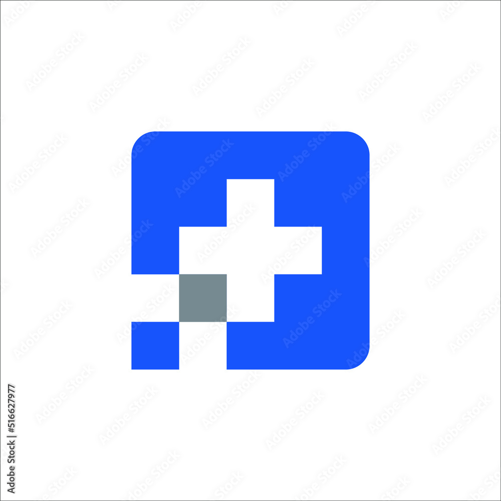 Pixel Cross Medical Logo Design Pixel Cross Medical Logo Design