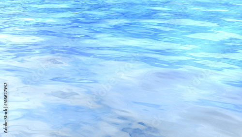 Water Wave flow ripple blue 3D illustration.