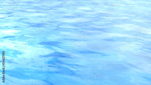 Water Wave flow ripple blue 3D illustration.