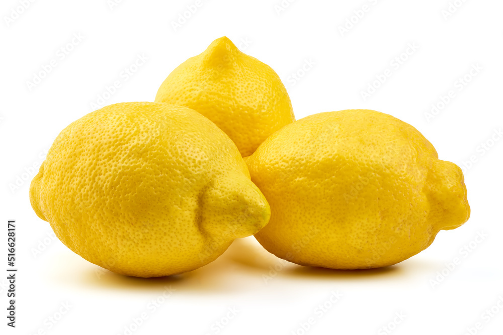 Organic lemon fruits, isolated on white background. Organic lemon fruits, isolated on white background.